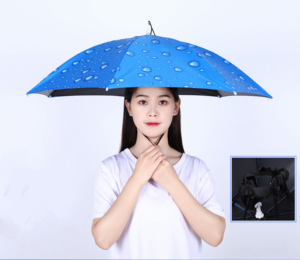 Sun screen protect beach head hats shade waterproof camping fishing headwear portable wholesale cheap rain umbrellas