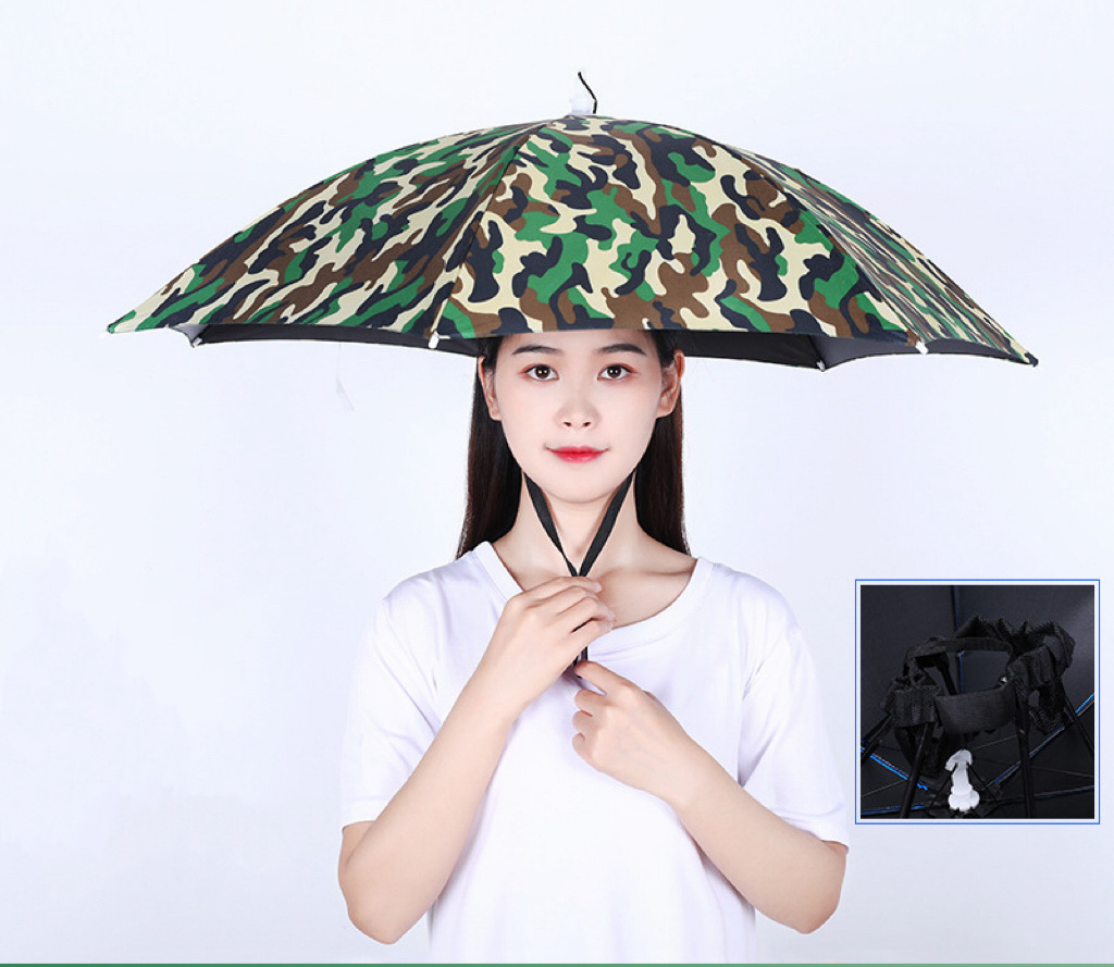 Hat umbrella foldable headwear portable compact head umbrella hat