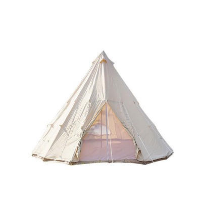 Indian camp tent outdoor portable pyramid tipi thickened rainproof double layer camping cotton tent