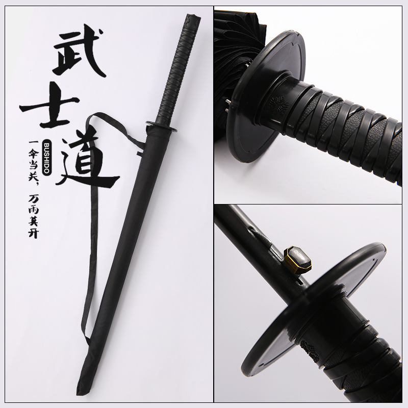 Custom WindProof Semi-automatic Golf Straight stick Japanese samurai sword long handle umbrella paraguas sombrillas