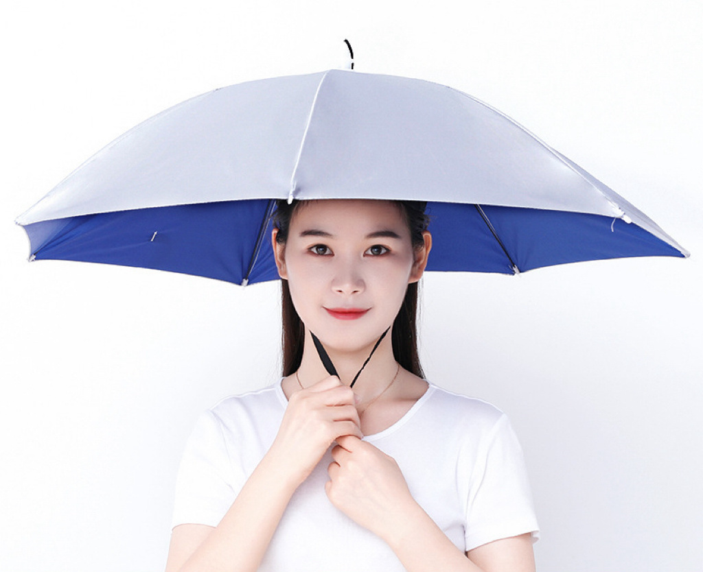 Hat umbrella foldable headwear portable compact head umbrella hat