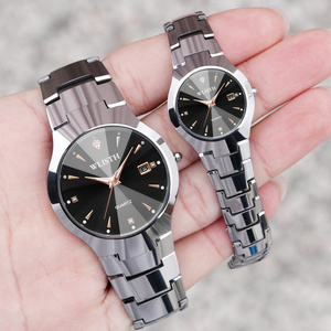 Hot Selling WLISTH  Waterproof Couple watch Calendar quartz watches for men and woman Stainless Steel Quartz Watches with Date