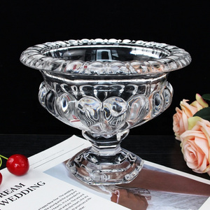 Eco Friendly Clear Floral Flower Glass Vases Retro Candy Bowls Large Glasses Vase for Centerpieces Home Table Decorations