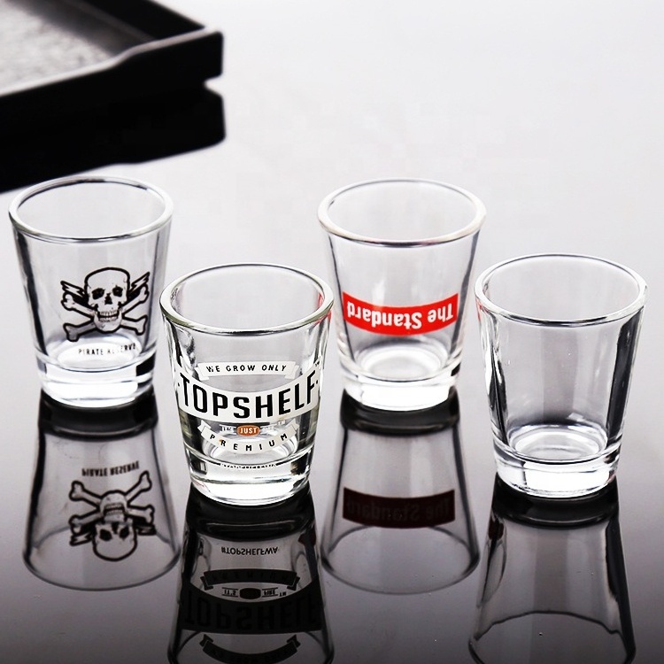 Amazon Hot Selling 2022 Wholesale Machine Made Clear High White Shot Glass Cup Custom Shot Glass