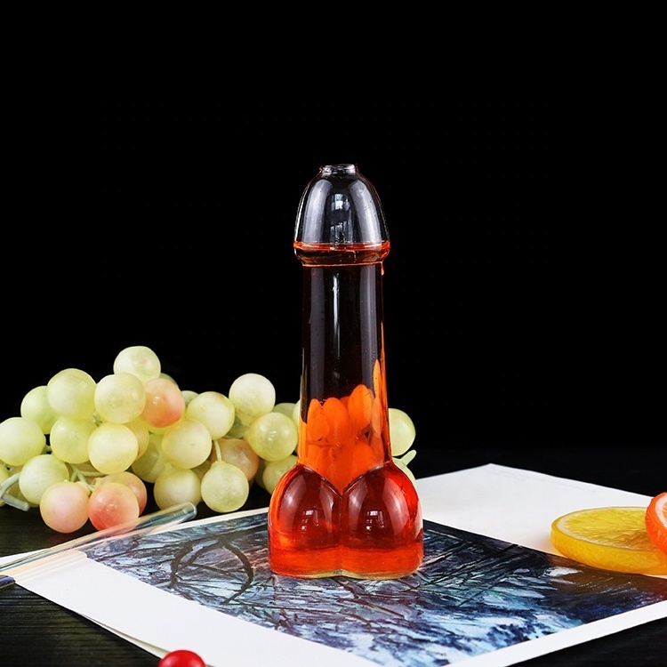 2023 Creative Penis Shaped Glass Bottle Bar Ware Drinking Handmade Crystal Dick Sexy Cocktail Wine Shot Glasses Cups