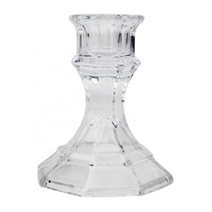 Factory Supply Classic Style Cheap Clear Glass Candle Stick Replacement Glass Candle Holder Wholesale Glass Taper Candle Holder