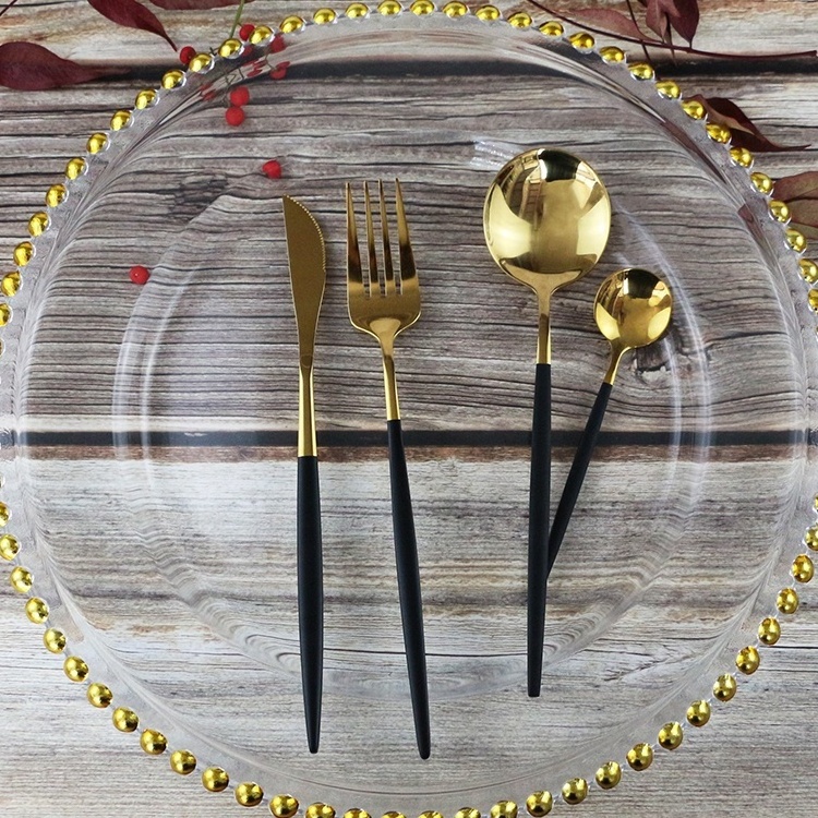 Best selling products 2023 Portugal gold cutlery set nordic style  luxury tableware sets unique dinner set cutlery