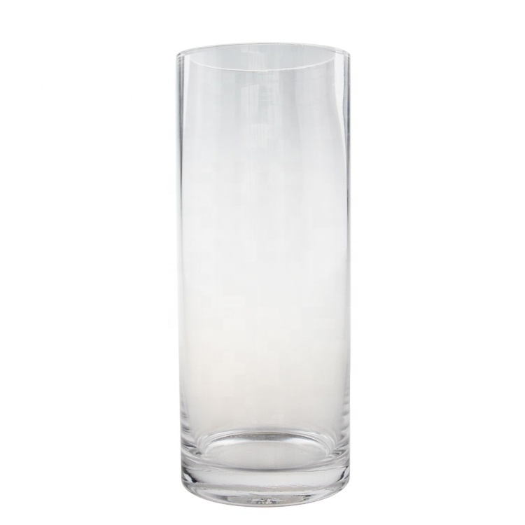 Different Size Support Custom Classic Popular Wholesale Clear Glass Cylinder Vase