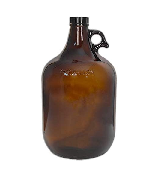 1 Gallon Glass Jugs with Handle and Black Plastic Lids