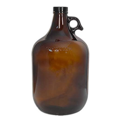 1 Gallon Glass Jugs with Handle and Black Plastic Lids