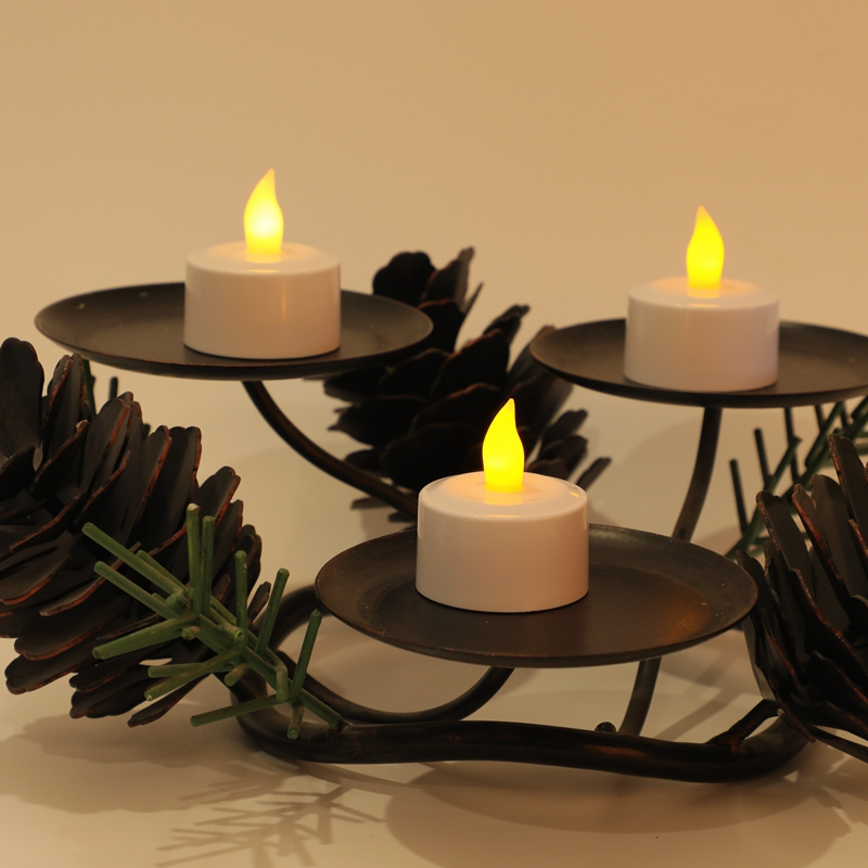 6 Pieces Flicker Flame tea candle set Flameless pillar Rechargeable Led Candles Light with remote control