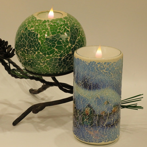 light candles for home decoration  Timer Glass surface Candle Pillar Candle mosaic surface  led 3D moving swing wick