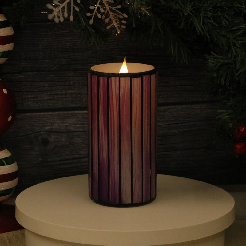 light candles for home decoration  Timer Glass surface Candle Pillar Candle mosaic surface  led 3D moving swing wick