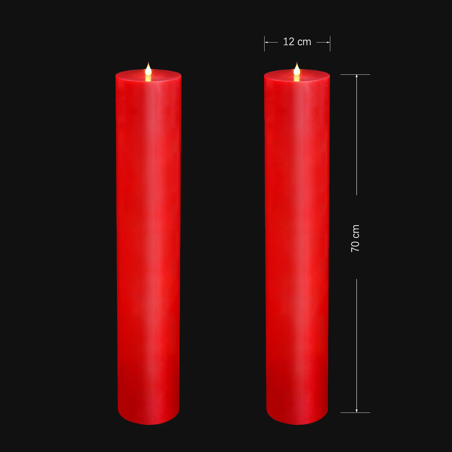 D12XH70CM led large candle for wedding part home decoration paraffin wax with customized timer function Power by USB or battery