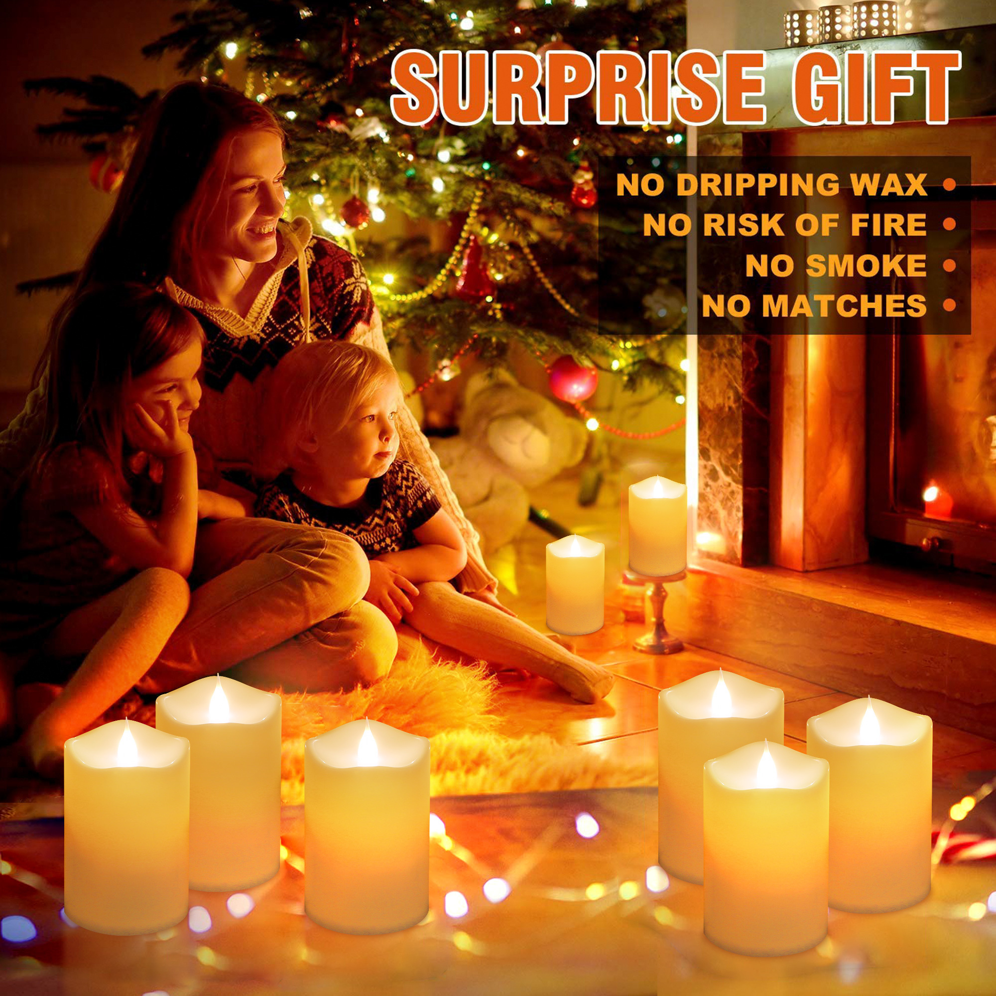 Christmas Rechargeable Mini Electric dimmable flicker tealight led flameless wax candle light led candle