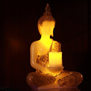 LED paraffin wax candle THAI sitting LED Flameless Buddha Design Wax Luxury Paraffin Candle With Timer Function