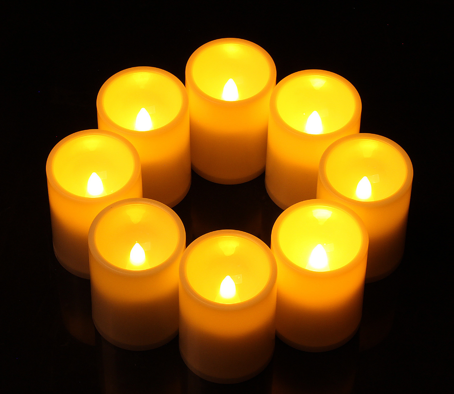 Flameless LED Candles Yellow Pillars Battery Operated with Remote for Parties, Weddings and Decorations