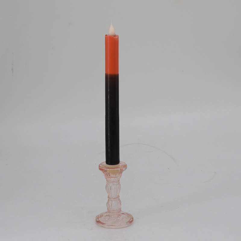 Hotsale 2023 Christmas Glass candle holder for led taper candle flameless light up Paraffin wax candle holders