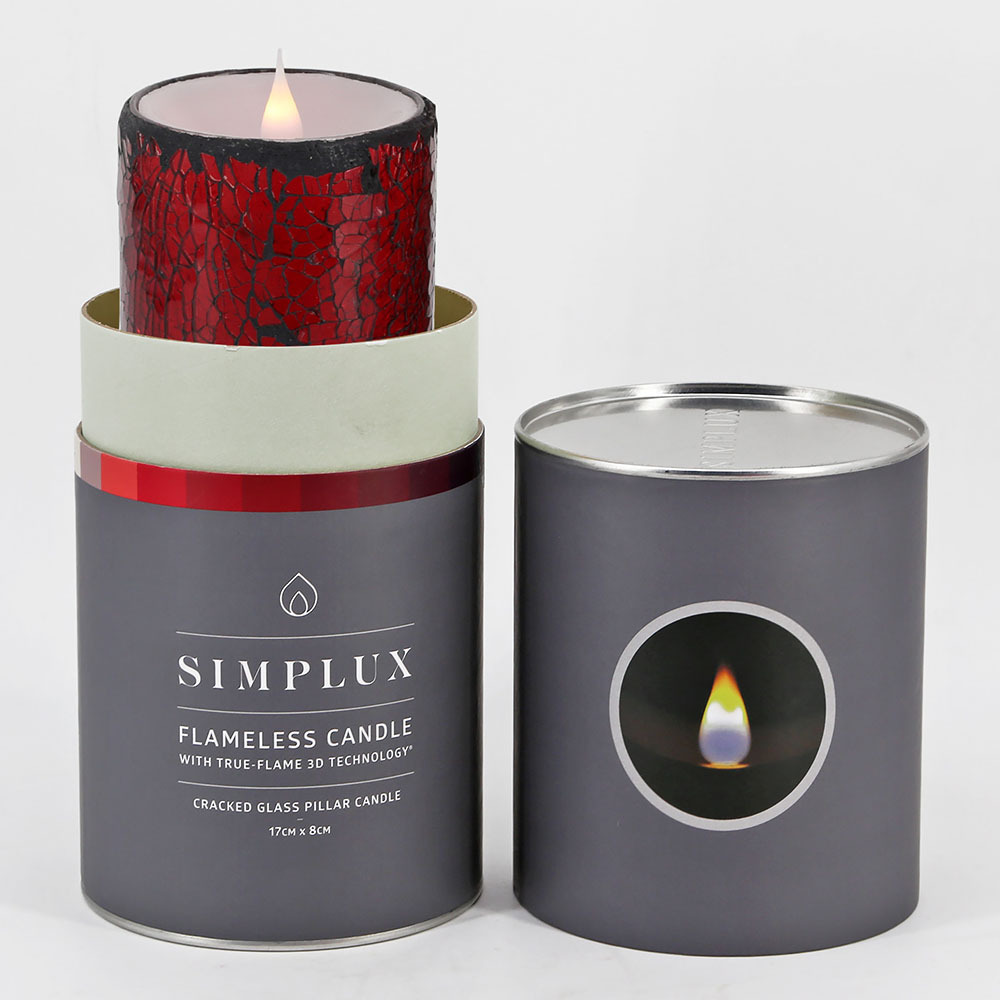 Candle gift sets flameless flickering electric candle glass  jar mosaic real wax red led candles with timer