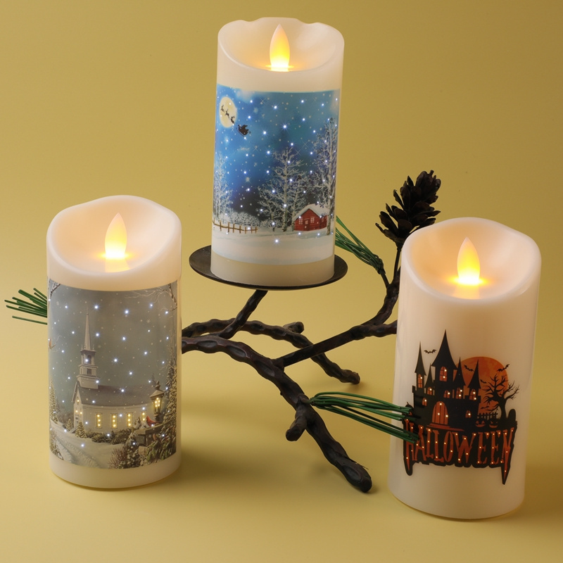 Fiber Optic LED Flameless Candle Flickering LED Flame LED Candles with Timer  Battery Operated Candles with Realistic