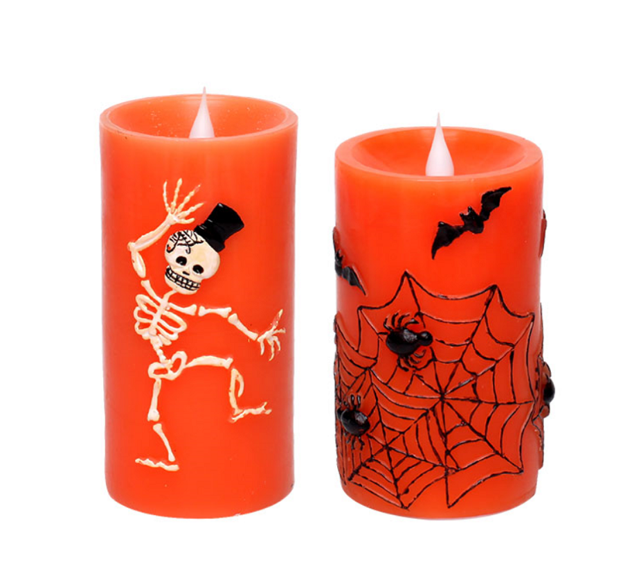 Personalized LED candle on off led candle with timer for halloween decoration Flameless flickering paraffin wax candles