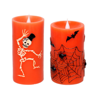 Personalized LED candle on off led candle with timer for halloween decoration Flameless flickering paraffin wax candles