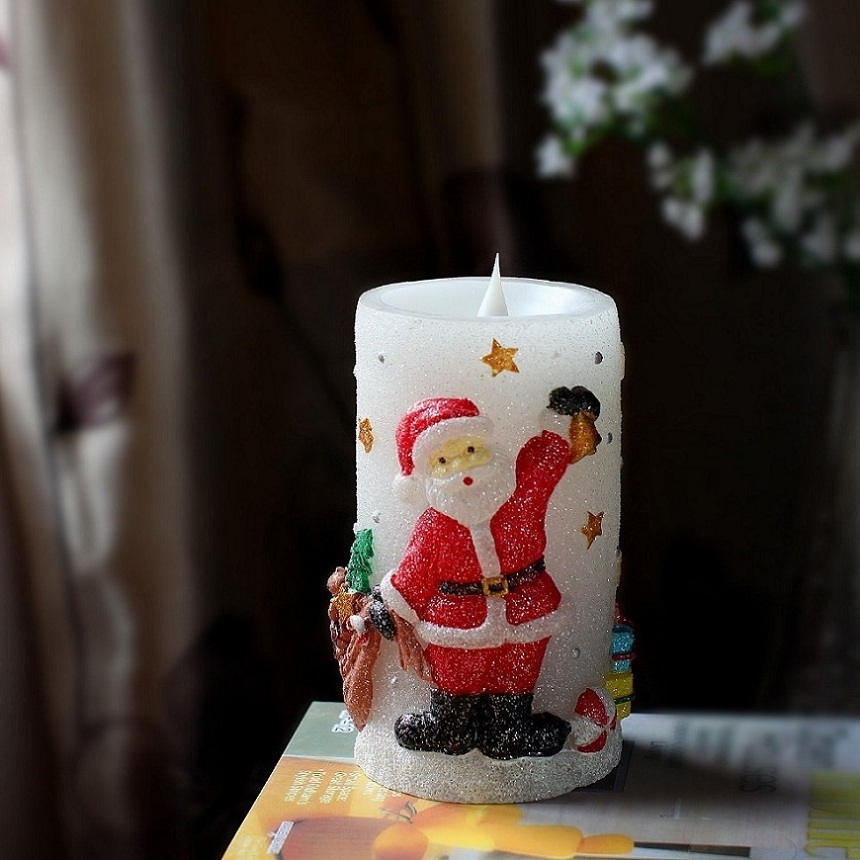 Colour change as they burn holiday Battery operated pillar light activate magic Christmas LED candles home decoration