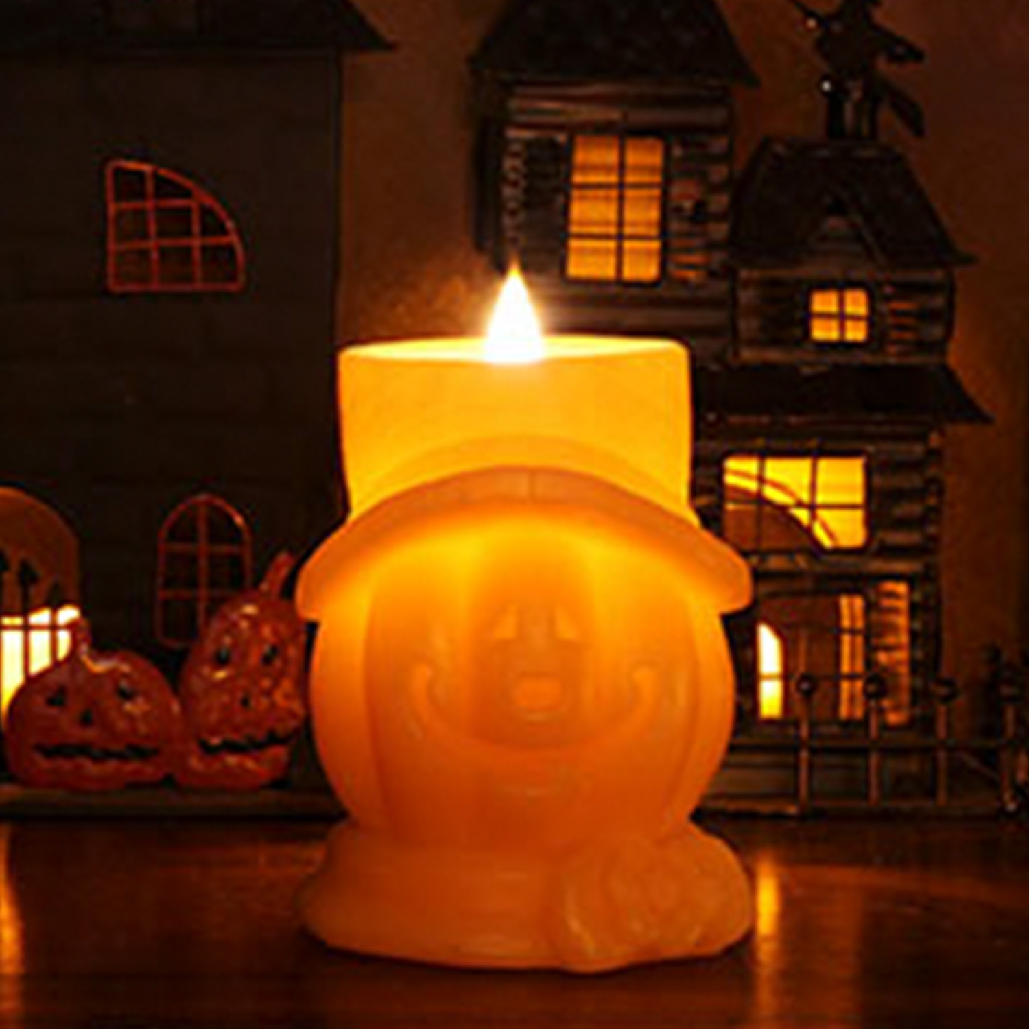 2024  New Arrivals Decorations Led Electronic Pumpkin Atmosphere Decoration Lights Halloween Flameless Flickering Led Candles