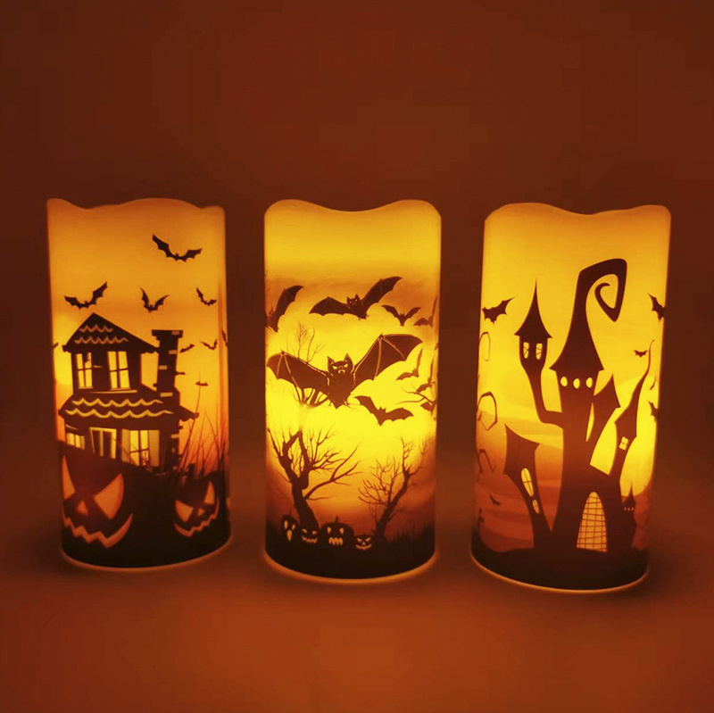 Halloween Flickering LED Candle Flameless Light up candles with remote