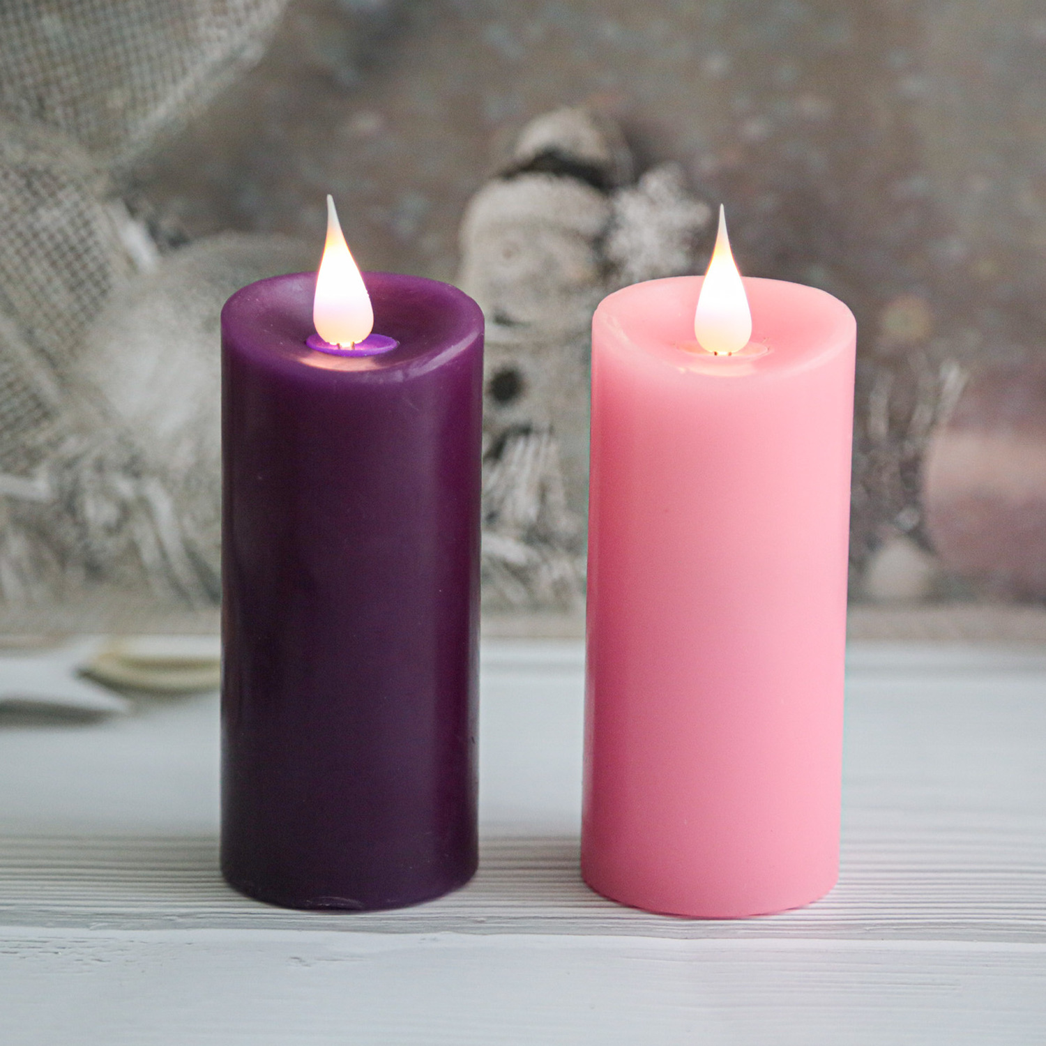 Flickering Flamlesss candles AA Battery Operated smooth Votive electric led candle customized color and logo  with timer