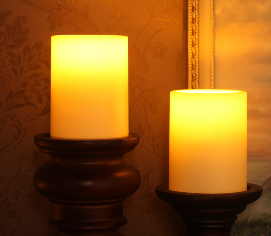 Flameless LED Candles Yellow Pillars Battery Operated with Remote for Parties, Weddings and Decorations