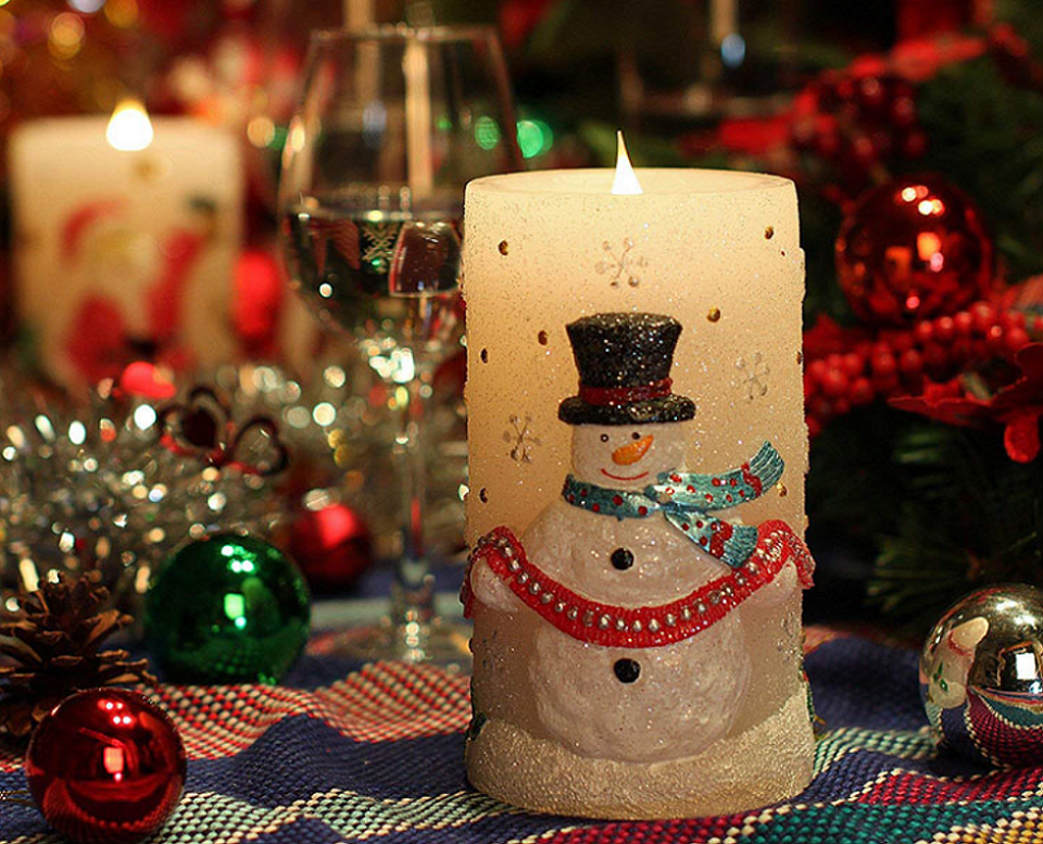 Colour change as they burn holiday Battery operated pillar light activate magic Christmas LED candles home decoration