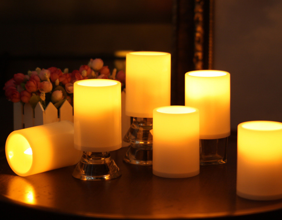 Flameless LED Candles Yellow Pillars Battery Operated with Remote for Parties, Weddings and Decorations