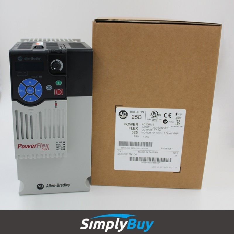 PowerFlex 525 AC Drive 7.5kw /10hp  25BD017N104 380-480VAC Three-Phase 50/60Hz No Filter Inverter 25B-D017N104