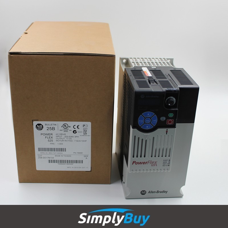 PowerFlex 525 AC Drive 7.5kw /10hp  25BD017N104 380-480VAC Three-Phase 50/60Hz No Filter Inverter 25B-D017N104