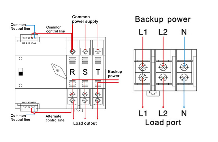 NOFUEL Dual Power Automatic Transfer Switch W2R-100 2P 3P 4P 63A 100A 110V 220V Grid to AC Generator