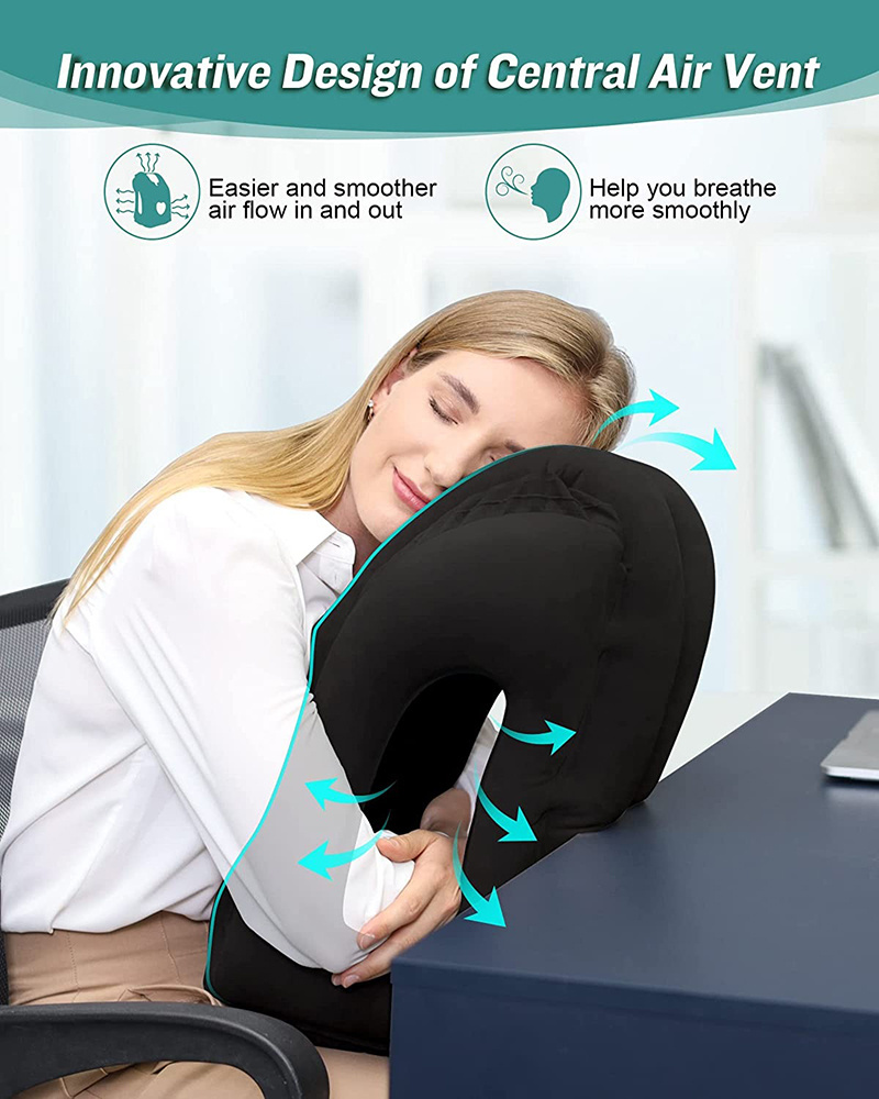 Best seller ergonomic multi-use 3in1 neck support travel pillow, leakproof inflatable body pillow cuddle headrest pillow