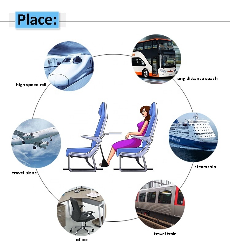 Portable Adjustable Memory Foam Foot Hammock for Airplane and Office