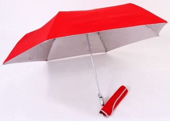 Two Color Auto Open With Sleeve Slim 3 Fold Umbrella UV Coated On Interior Panel Auto Open With Sleeve Umbrella