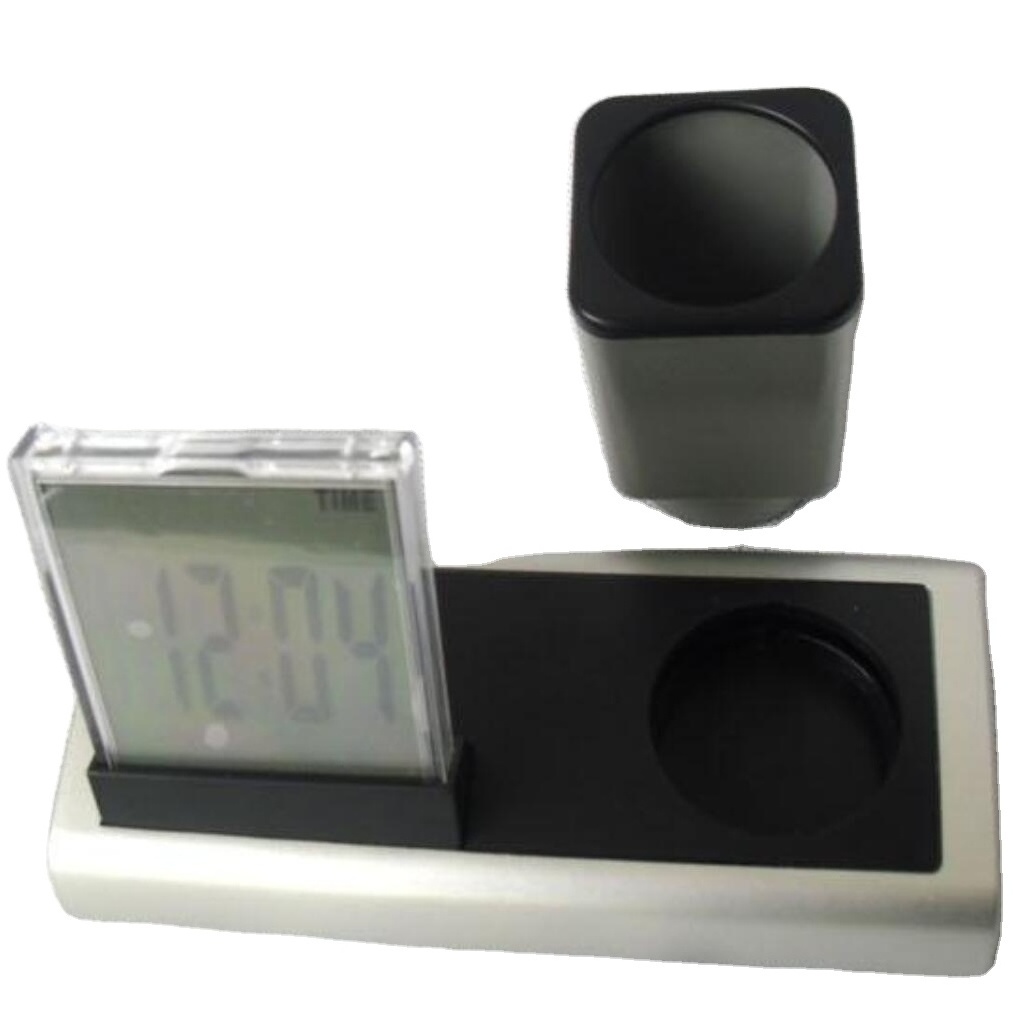 High Quality Colorful LED Desk Pen Holder With Digital Clock Date Display And Temperature Display Customizable