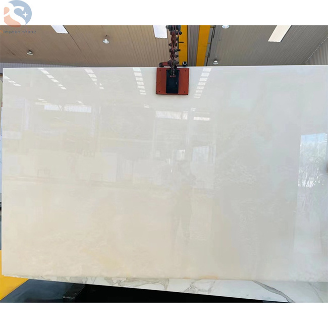 White Onyx Marble Natural Stone Tile and Slab Wall Panels Snow White Jade Stone Big Slab Onyx for Indoor Decoration