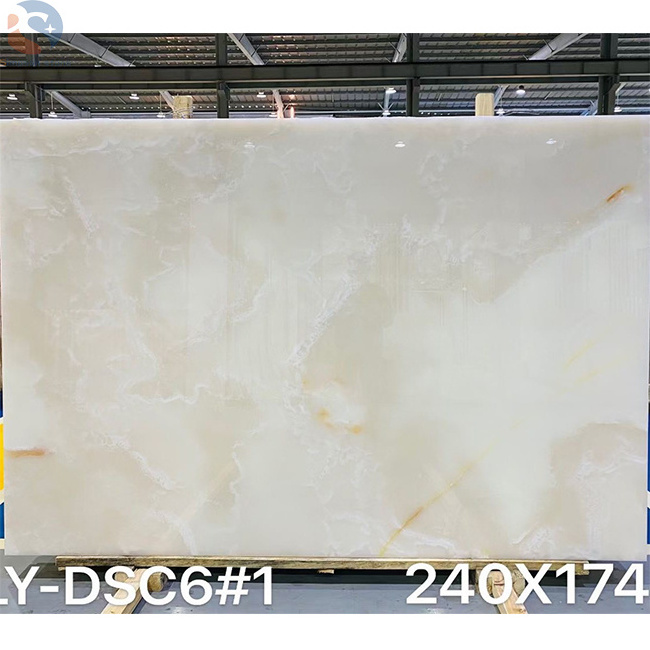 White Onyx Marble Natural Stone Tile and Slab Wall Panels Snow White Jade Stone Big Slab Onyx for Indoor Decoration