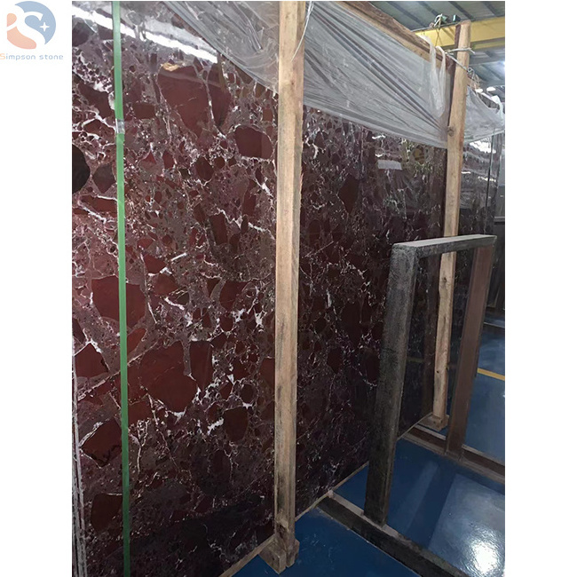 Chinese New Style Rosso Levanto Red Marble For  Kitchen Worktops Countertop Table Counter Tops Marble