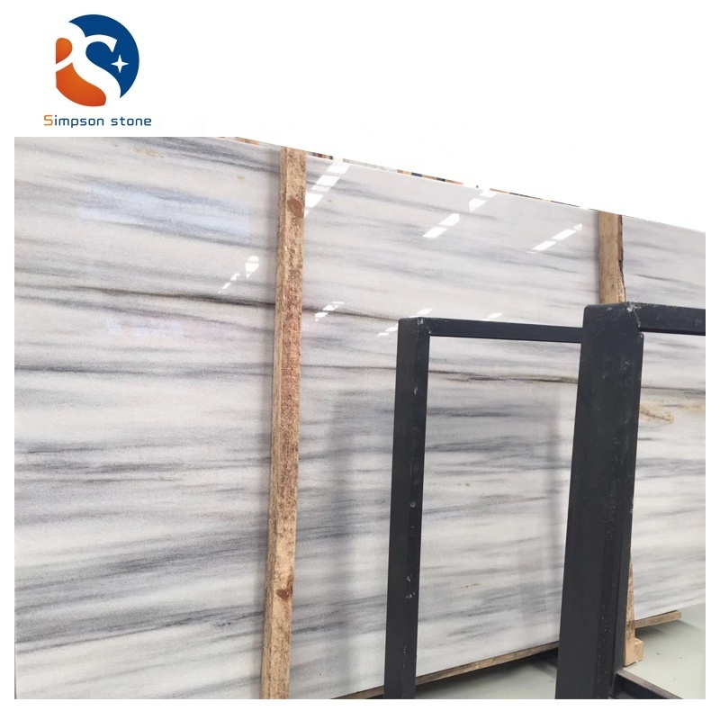 Manufacturer Polished High Quality Athens Grey Wood Vein Marble Slab With Good Price