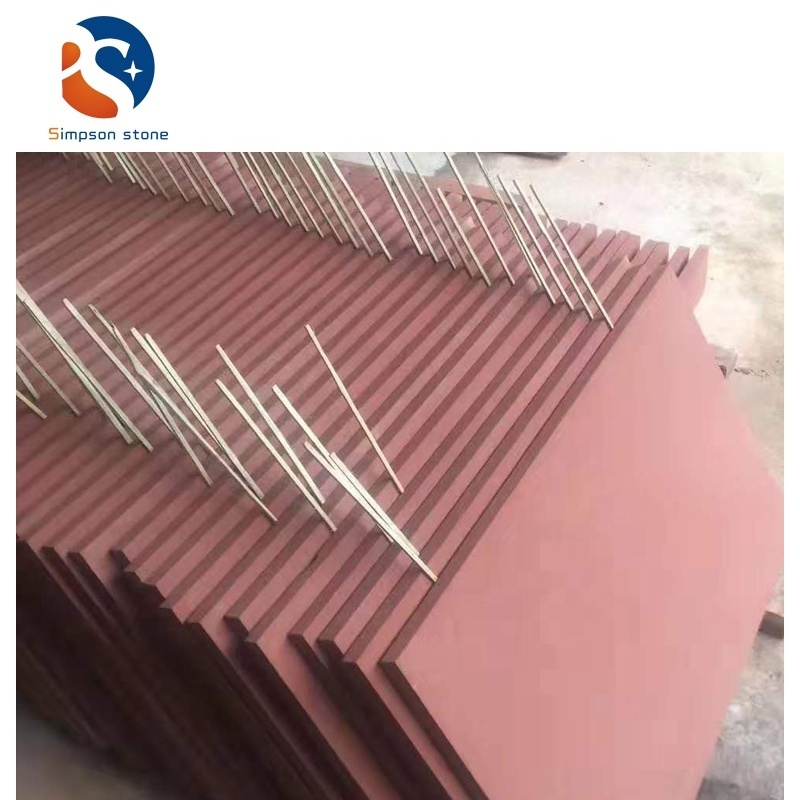 Sichuan Natural Red Sandstone Honed Surface for Wall Cladding Low Price Mushroomed Stone Wall Cladding