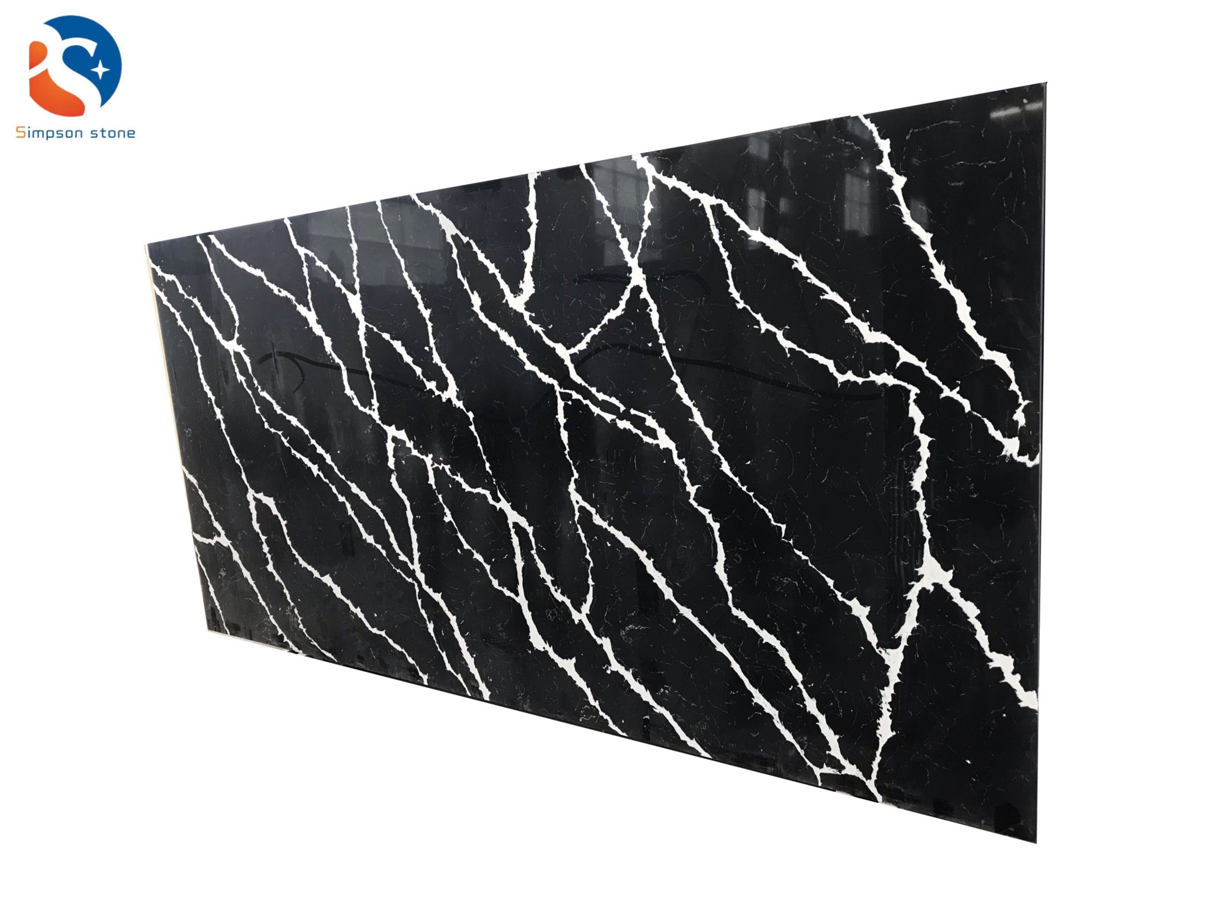 Black quartz marble slab for countertop wholesale