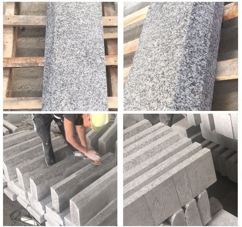 Wholesale Dark Grey Granite G654 Curb stone Price, Driveway Flamed Kerbstone