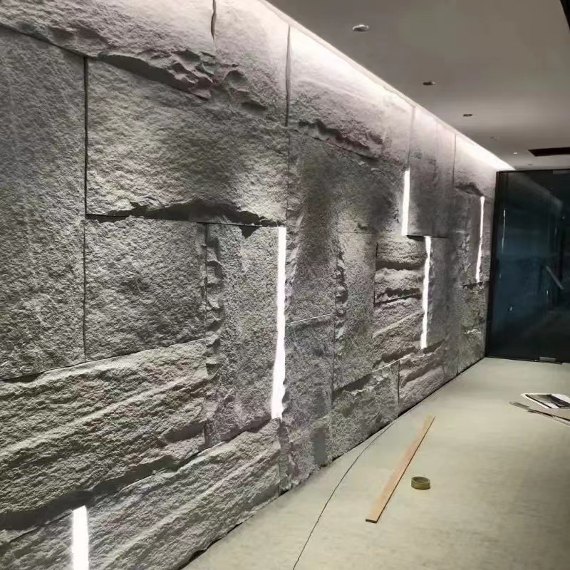 Artificial Veneer indoor Slate Cladding Stones Faux PP Stone Wall for Cultural Decoration