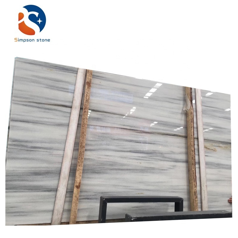 Manufacturer Polished High Quality Athens Grey Wood Vein Marble Slab With Good Price