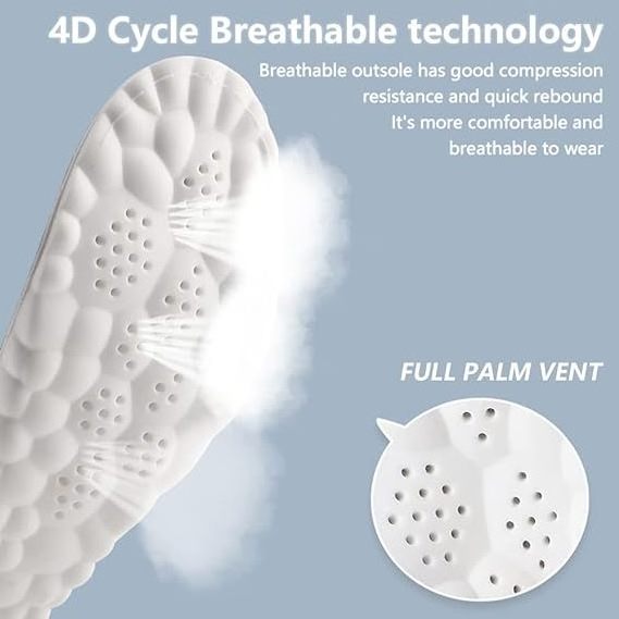 64C/4D Cloud Technology PU Shoe Insoles for Men and Women Elastic with Strong Arch & Super Soft Shock-Absorbing Cloud Insole